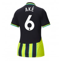 Camiseta Manchester City Nathan Ake #6 Segunda Equipación Replica 2024-25 para mujer mangas cortas